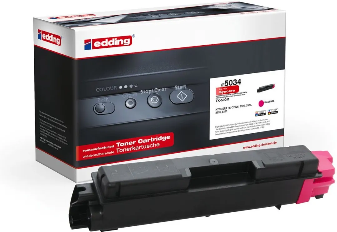 edding 5034 Toner Magenta - 5000 Pagina's - Kyocera TK-590M - afbeelding 3 van 4
