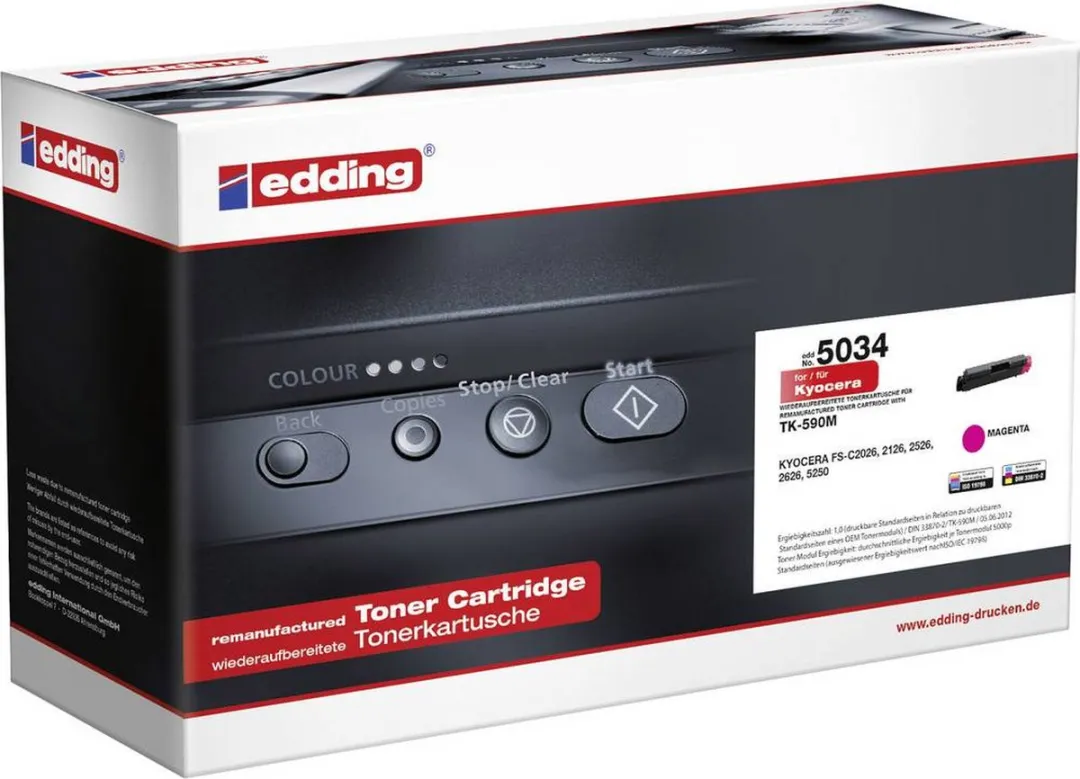 edding 5034 Toner Magenta - 5000 Pagina's - Kyocera TK-590M - afbeelding 4 van 4