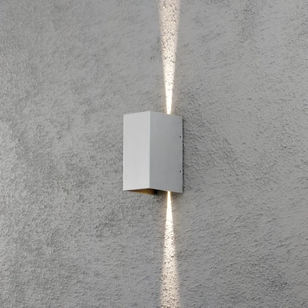 Konstsmide Cremona LED Wandlamp 6W - 2x - Matzilver - afbeelding 6 van 6