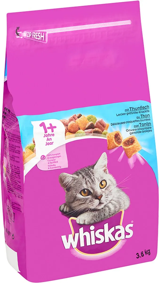 Whiskas 1+ Adult Tonijn Kattenvoer Droog - 3,8 kg