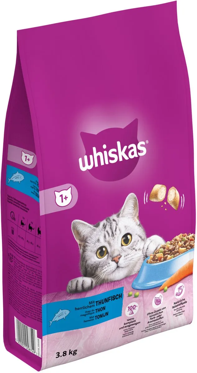 Whiskas 1+ Adult Tonijn Kattenvoer Droog - 3,8 kg