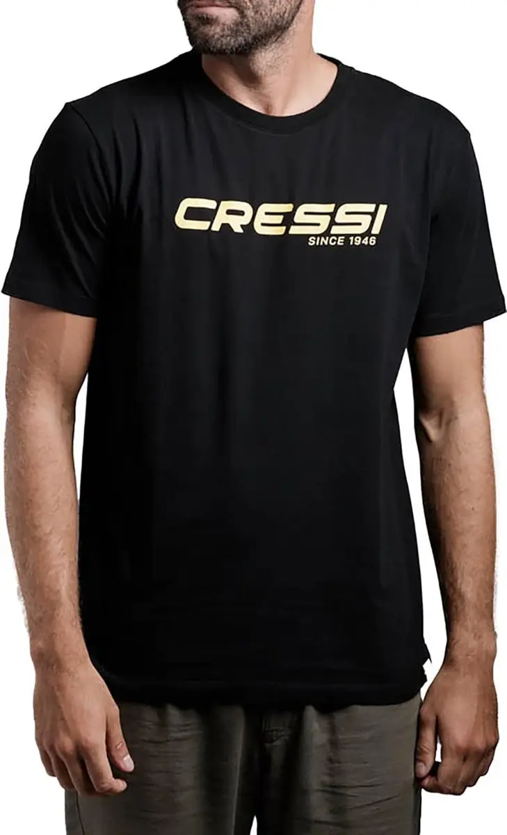 CRESSI T-SHIRT MAN ZWART/GEEL S