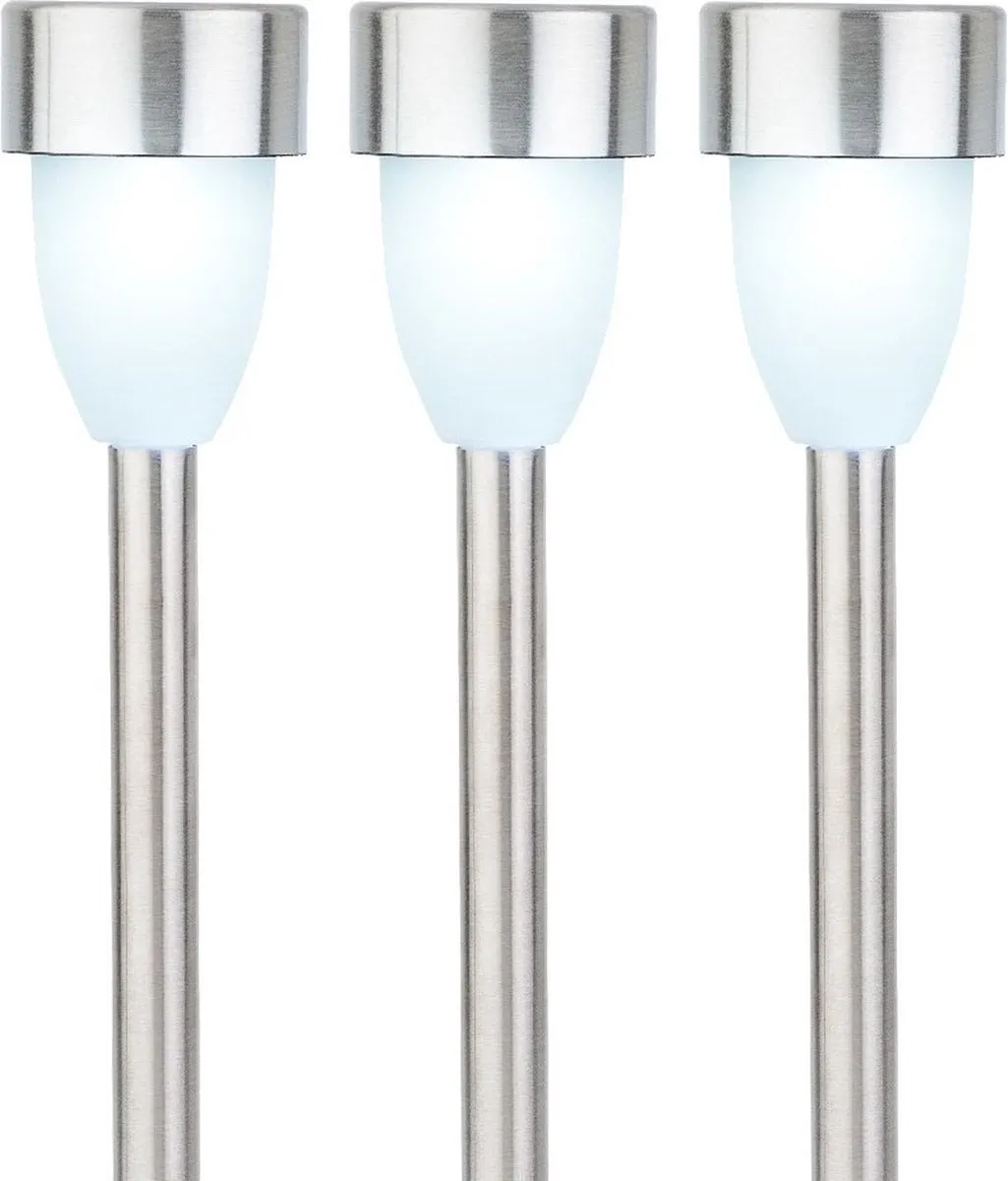 Lumineo Prikspot Solar LED Tuinlamp 36cm - Zilver