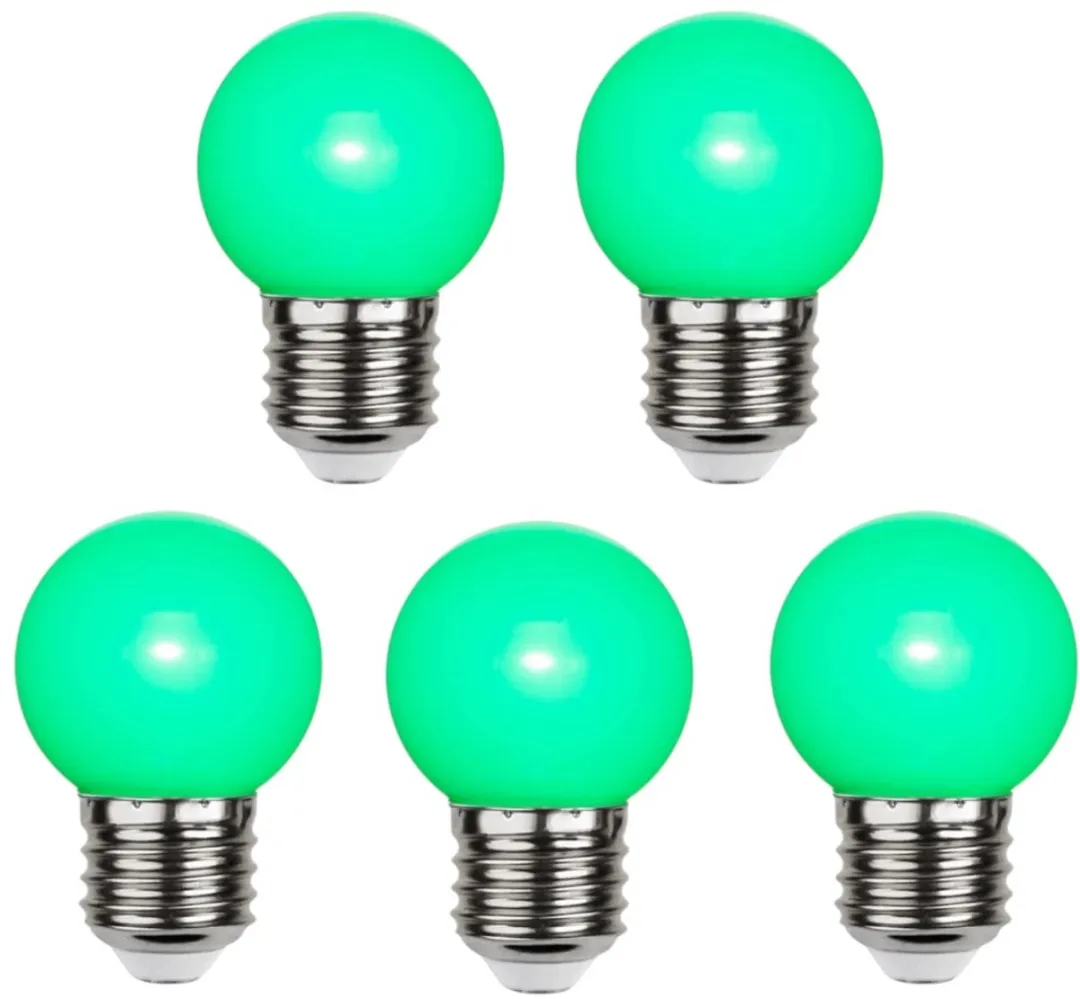 Star Trading Prikkabel Kogellamp E27 1W - 5 Stuks Groen