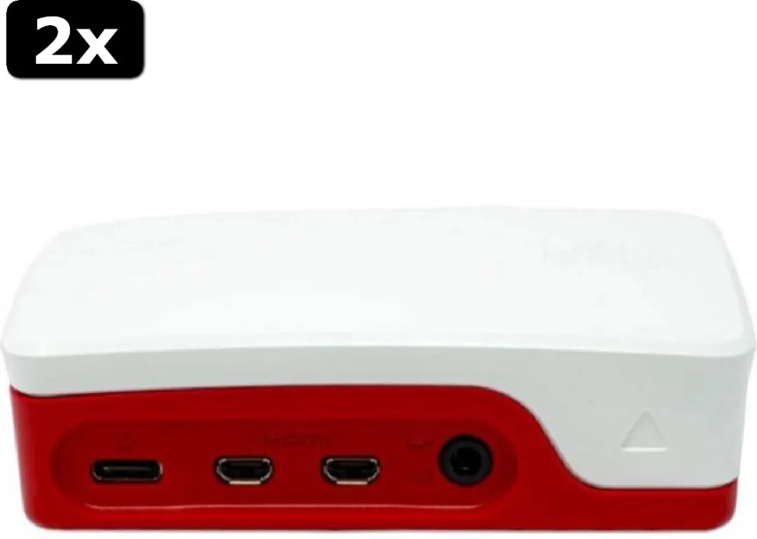 Raspberry Pi 4 Behuizing - Roze-Wit - 2 Stuks