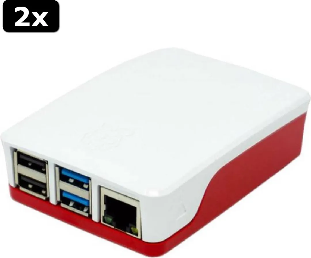 Raspberry Pi 4 Behuizing - Roze-Wit - 2 Stuks