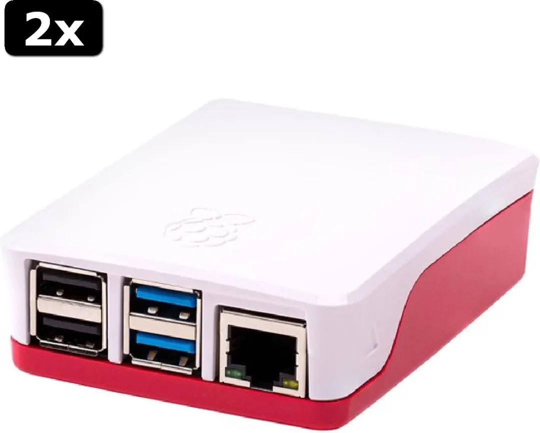 Raspberry Pi 4 Behuizing - Roze-Wit - 2 Stuks