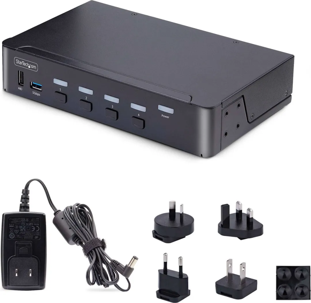 Startech D86A2-4-PORT-8K-KVM DisplayPort KVM Switch - 4 Poorten - 8K 60Hz - Zwart