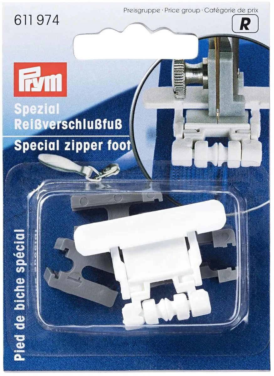 Prym Blinde Ritsvoet 611 974 - Grijs