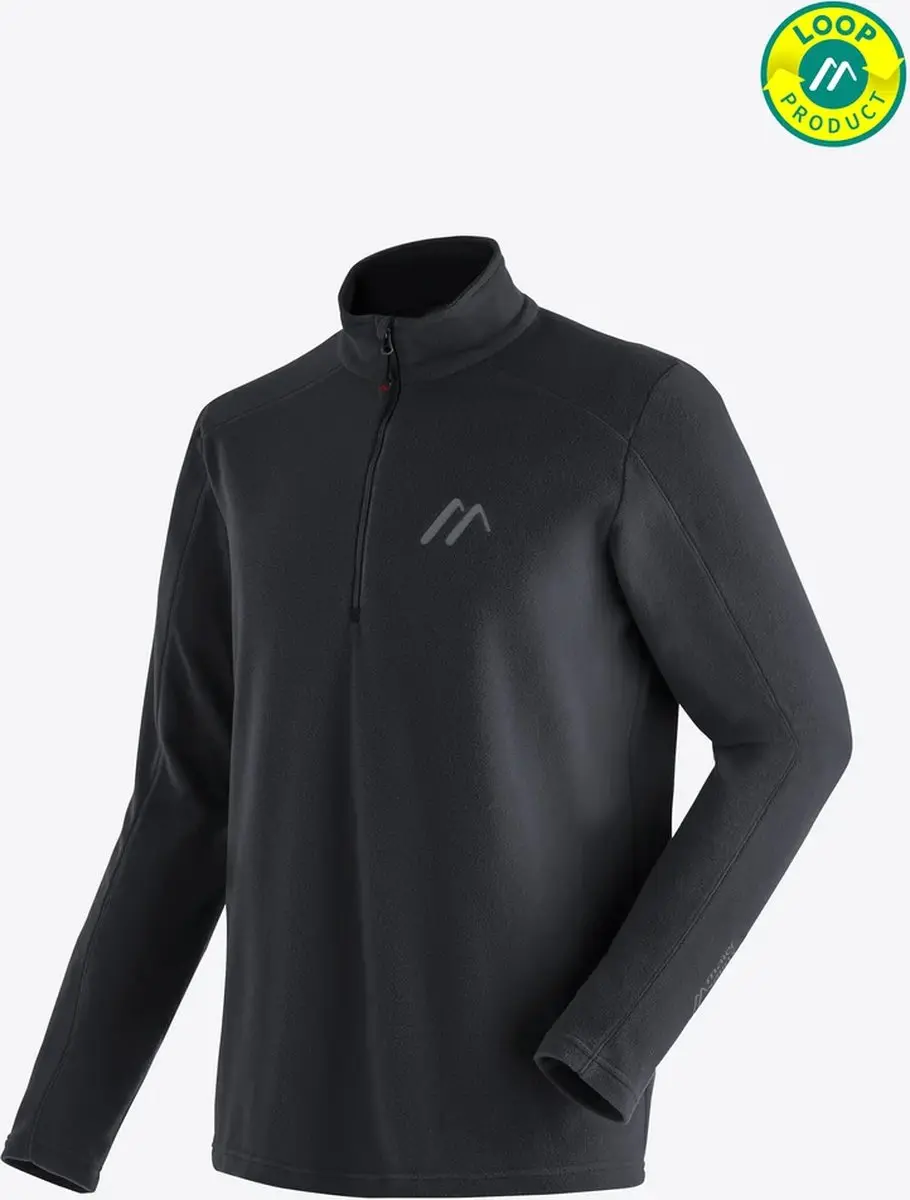Maier Sports Dennis Fleece Midlayer Men, Black Maat EU 54