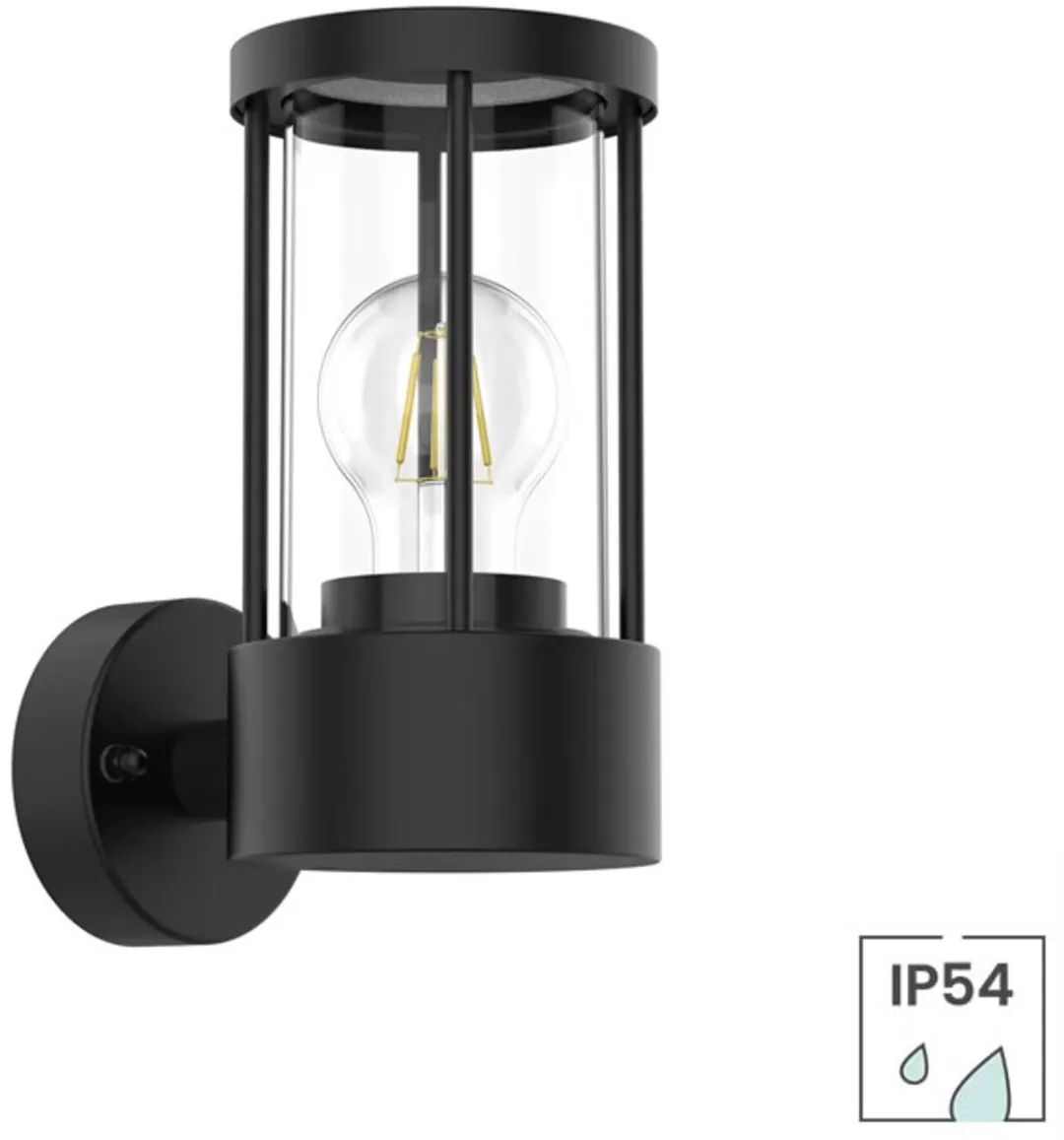 Lybardo Buitenlamp Wandlamp E27 - Zwart - afbeelding 6 van 6