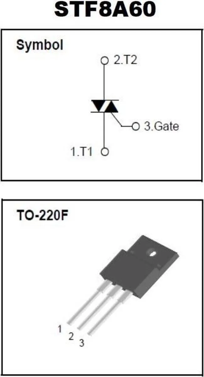 Arduino STF8A60 Triode Thyristor 8A 600V