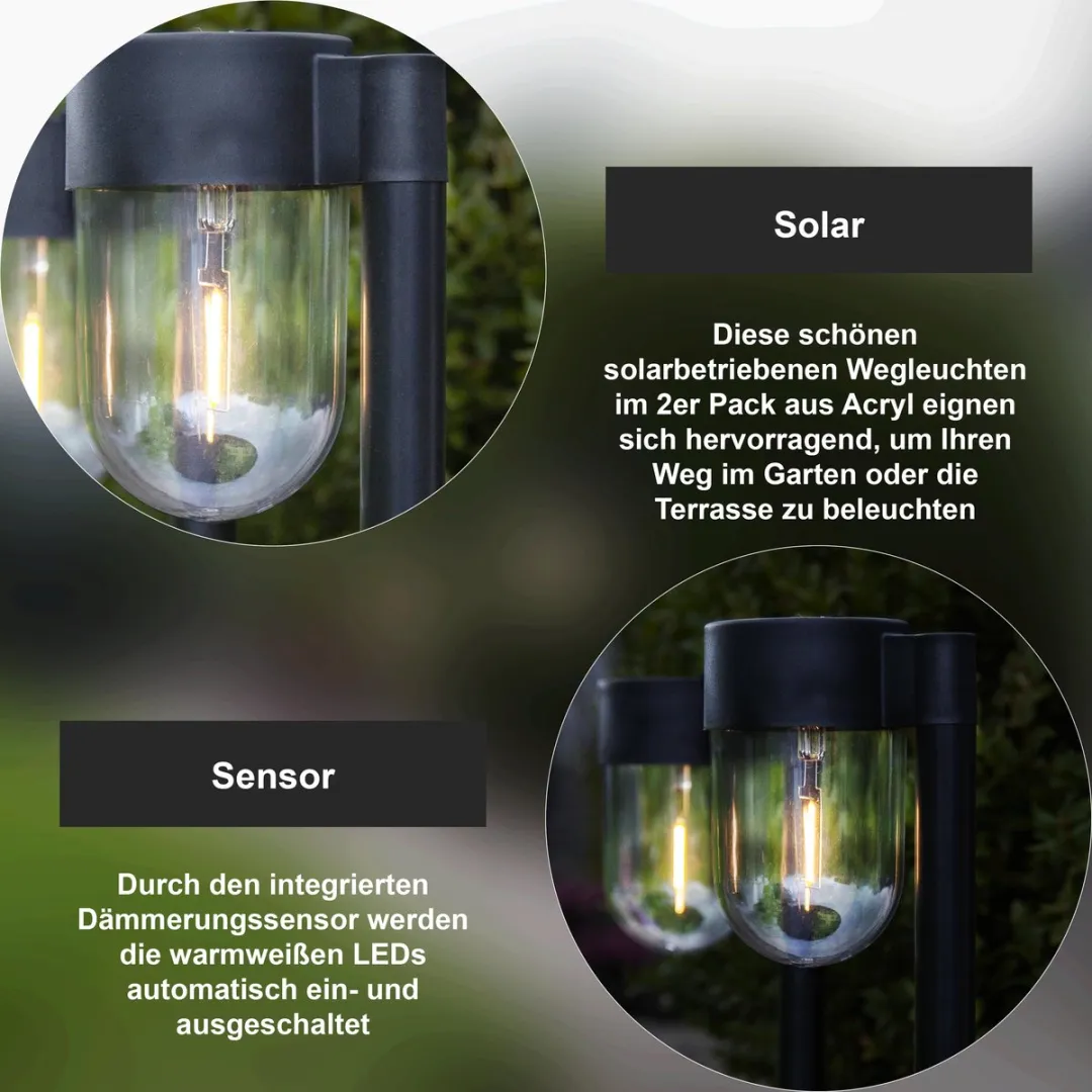 Star Trading Solar Wegeleuchte Cupola - Zwart
