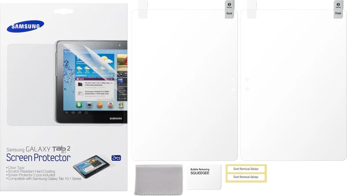 Samsung Screenprotector ETC-P1G2CEGSTD - Galaxy Note 10.1 - 2 Stuks