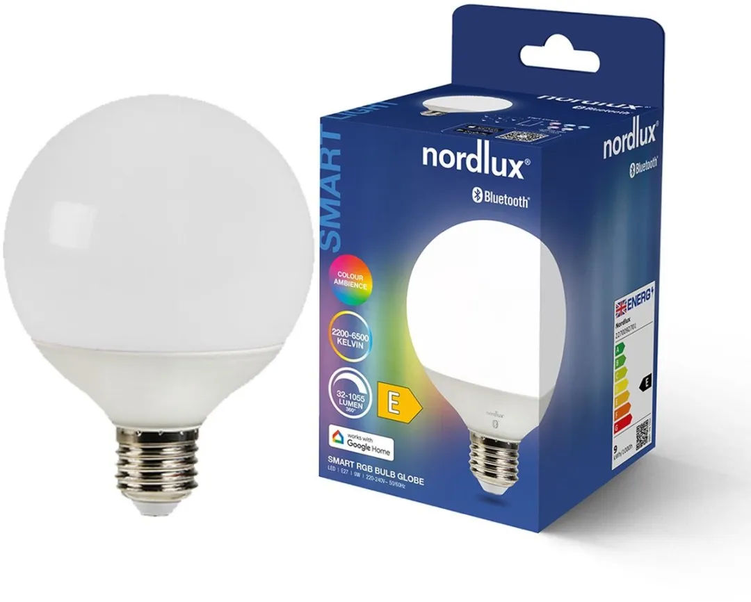 Nordlux Smart Colour E27 RGBW Globe 9W - 1055 Lumen - Mat Wit