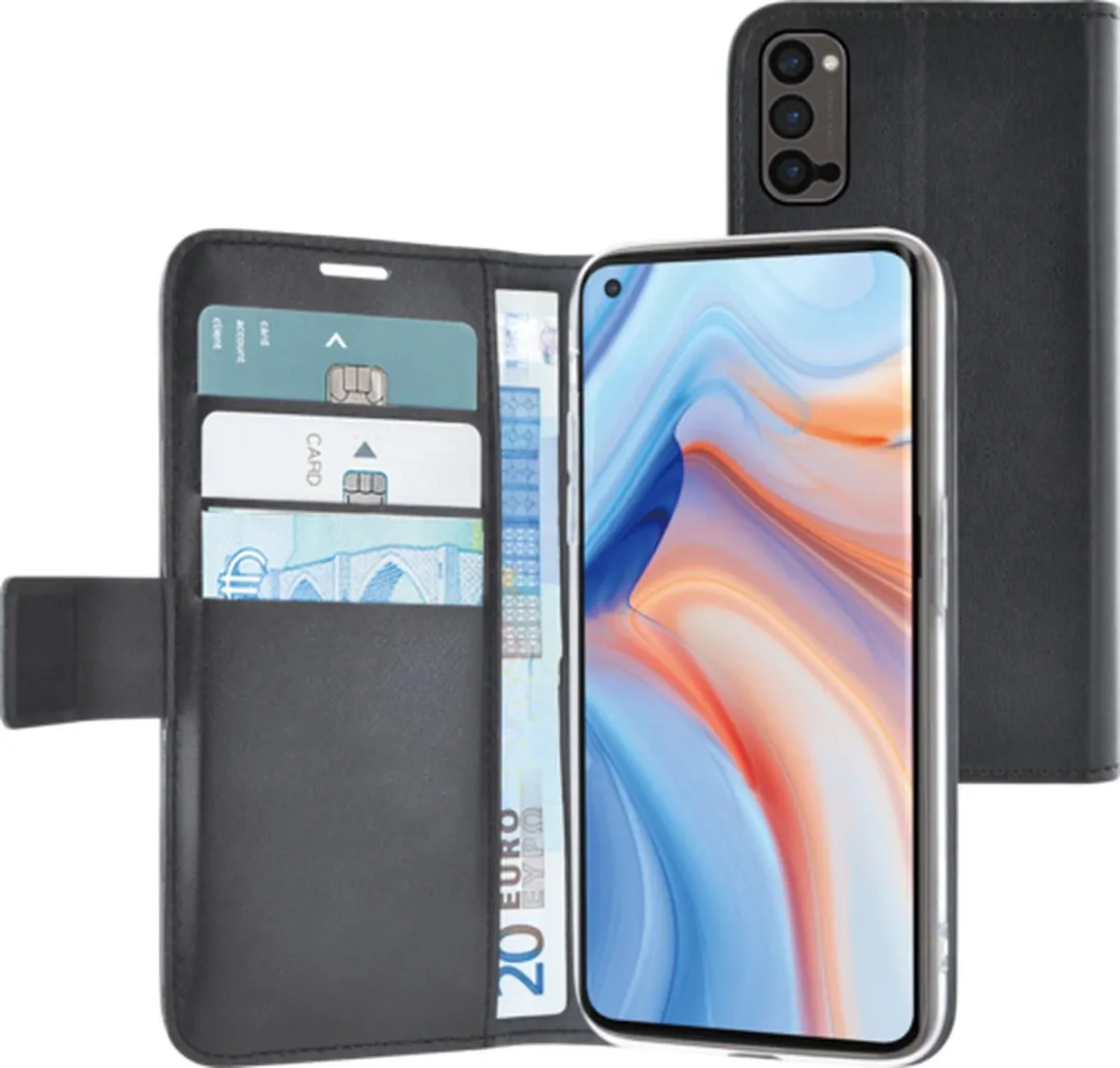 Azuri Walletcase Oppo Reno 4 Pro - 3 Pasjes - Zwart - afbeelding 6 van 6