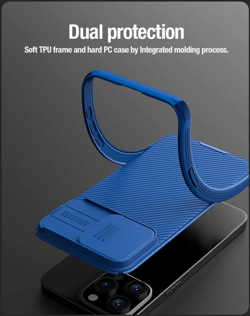 Nillkin CamShield Hoesje iPhone 15 Pro Max - Blauw