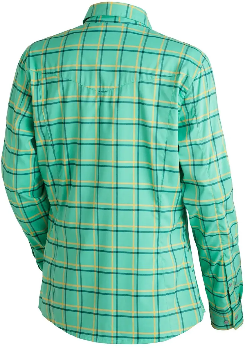 Maier Sports Kendra Damesblouse Lange Mouwen - Groene Cheque - afbeelding 2 van 2