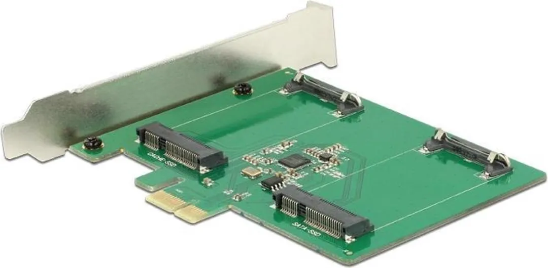 Delock PCI Express Kaart 2x mSATA - Groen/Grijs
