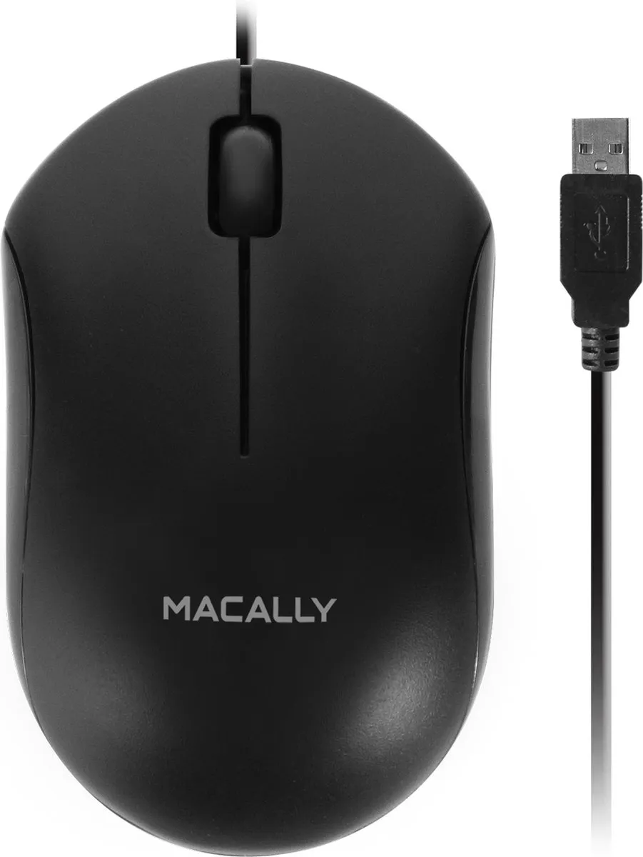 Macally QMOUSE-B Bedrade USB-muis