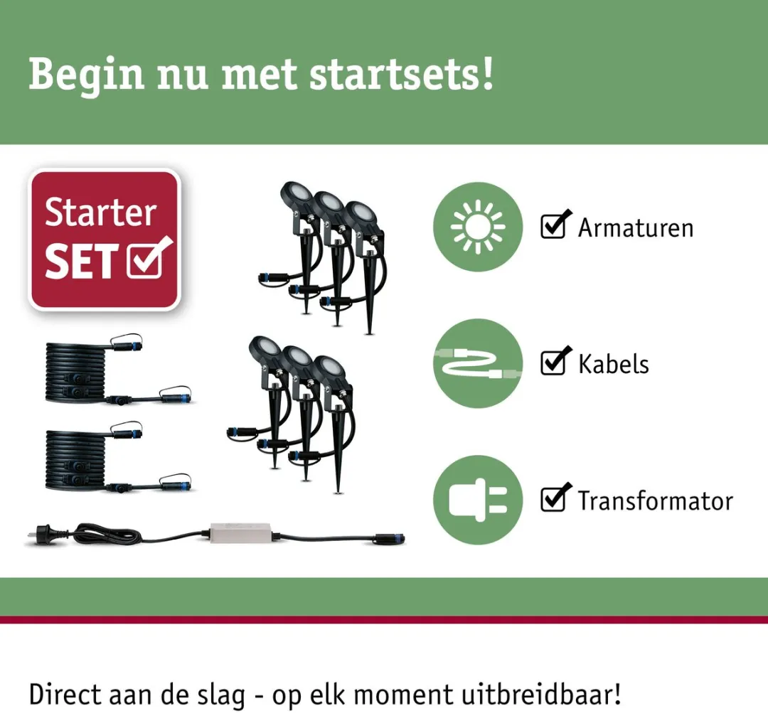 Paulmann Plug & Shine LED Tuinspots Sting Set 6x6,4W 3000K - 6 Stuks