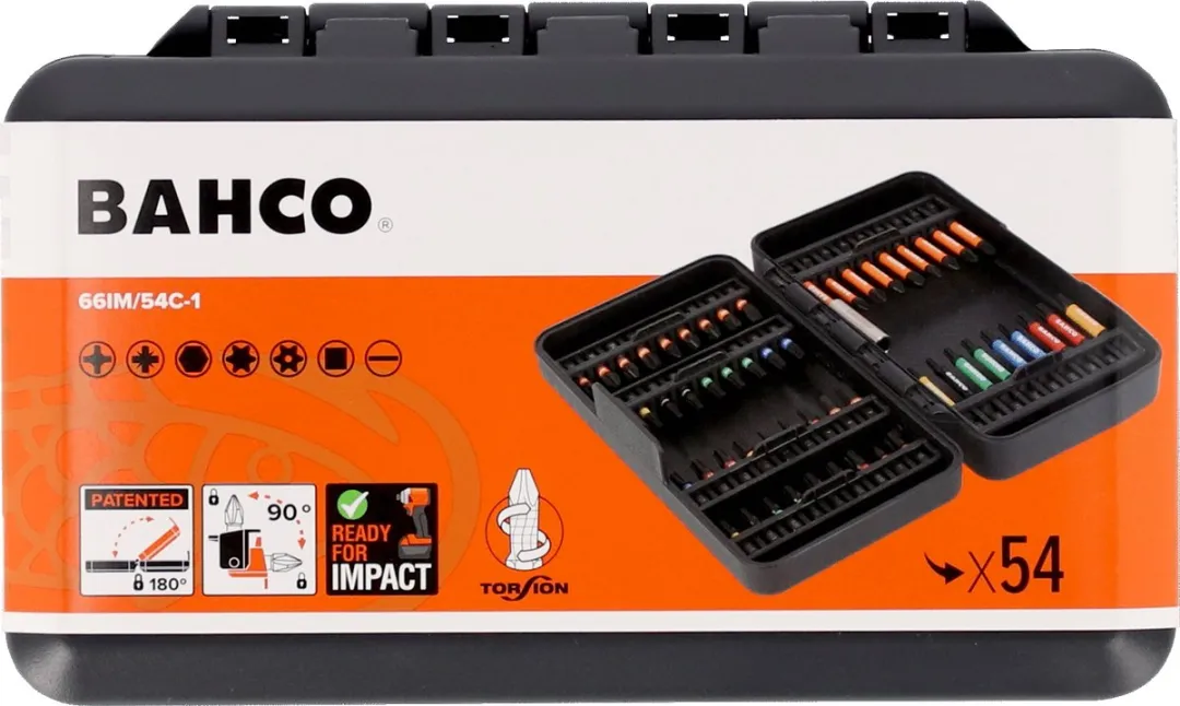 Bahco 66IM/54C-1 Impact Torsie Bitset 54-delig - TORX/Hex/Pozidriv/Phillips/Robertson - afbeelding 6 van 6