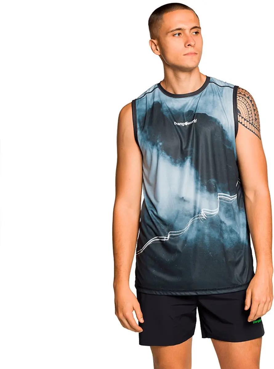 Trangoworld Merles Mouwloos T-shirt Blauw,Zwart L Man