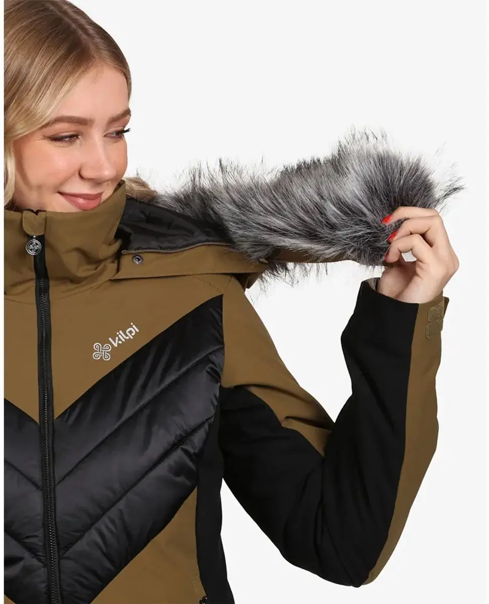 Kilpi Lin Dames Ski Jas - Khaki - afbeelding 3 van 4