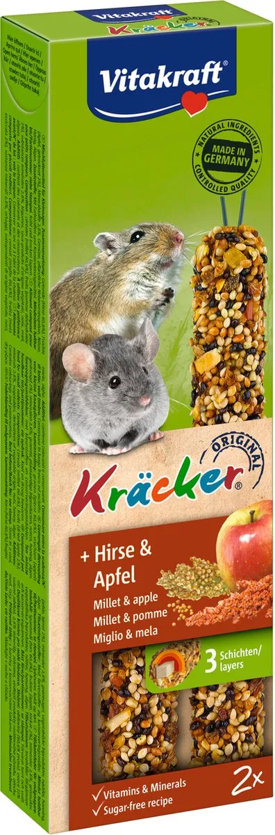Vitakraft Muis/Gerbil Kracker Corn & Fruit 2 Stuks
