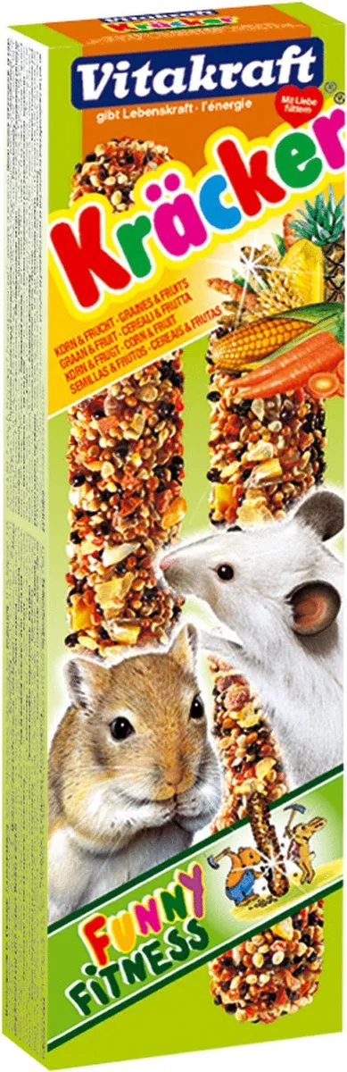 Vitakraft Muis/Gerbil Kracker Corn & Fruit 2 Stuks