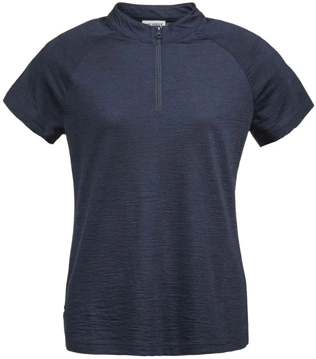 Dolomite Cristallo merino Zip T-shirt Met Korte Mouwen Blauw S Vrouw