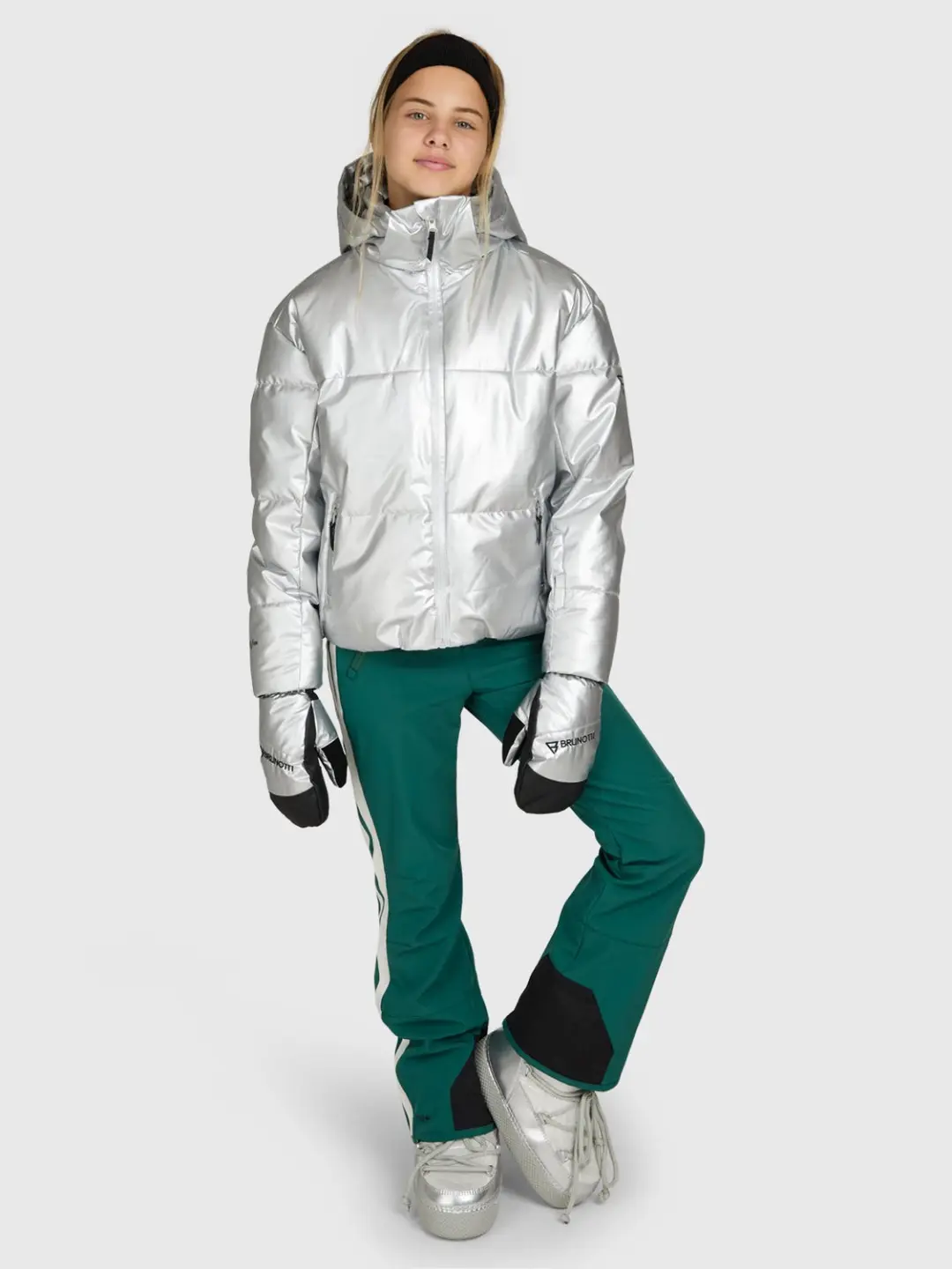 Brunotti Fiasky-Metallic Skijas Meisjes - Silver - 176 - afbeelding 4 van 6