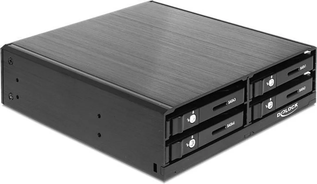 Delock 47220 Mobile Rack 4x 2,5" HDD/SSD - 5,25" Slot - Zwart - afbeelding 3 van 6