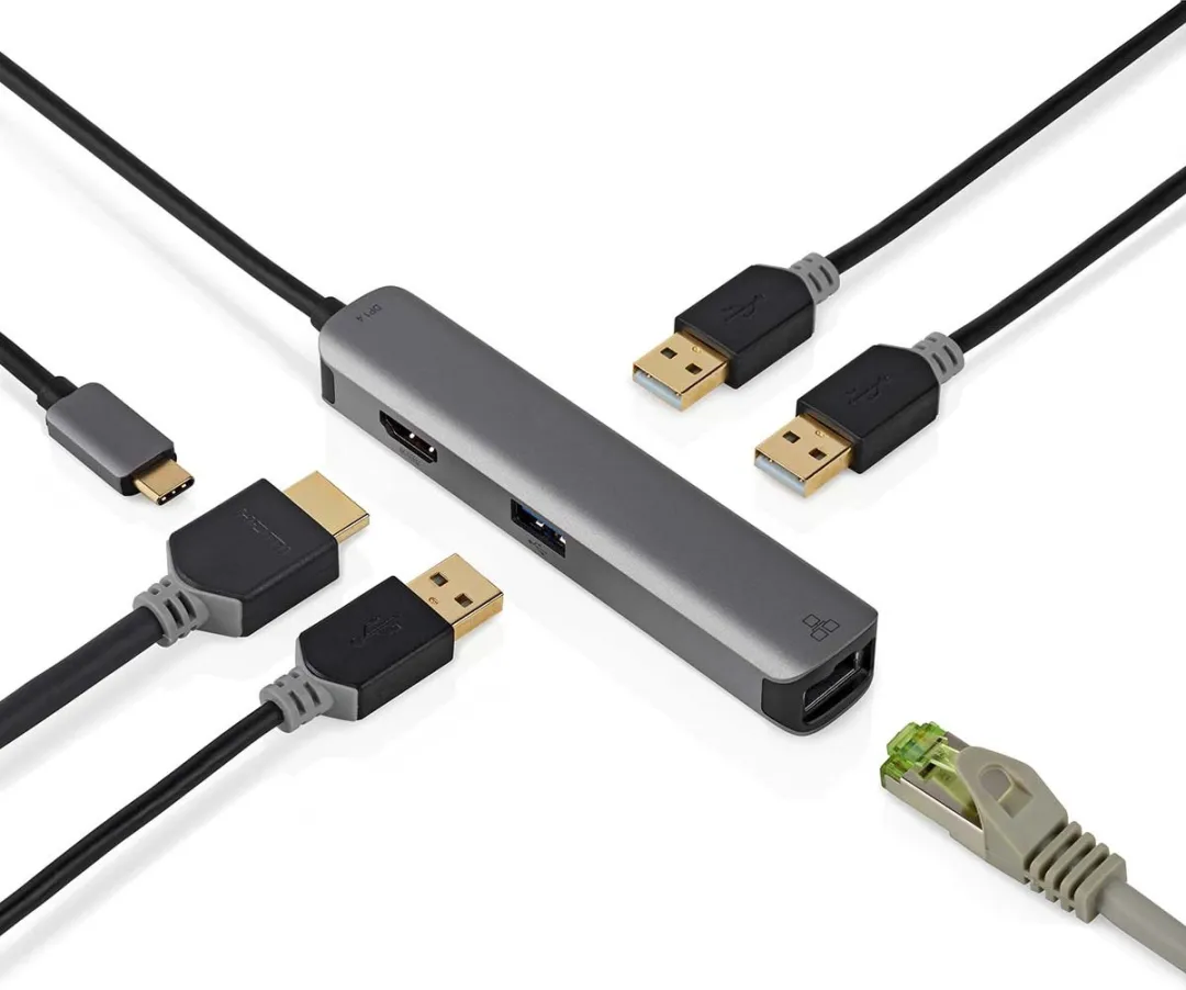 Nedis CCBW64210AT02 USB-C Hub 5-in-1 - 5 Gbps - Antraciet