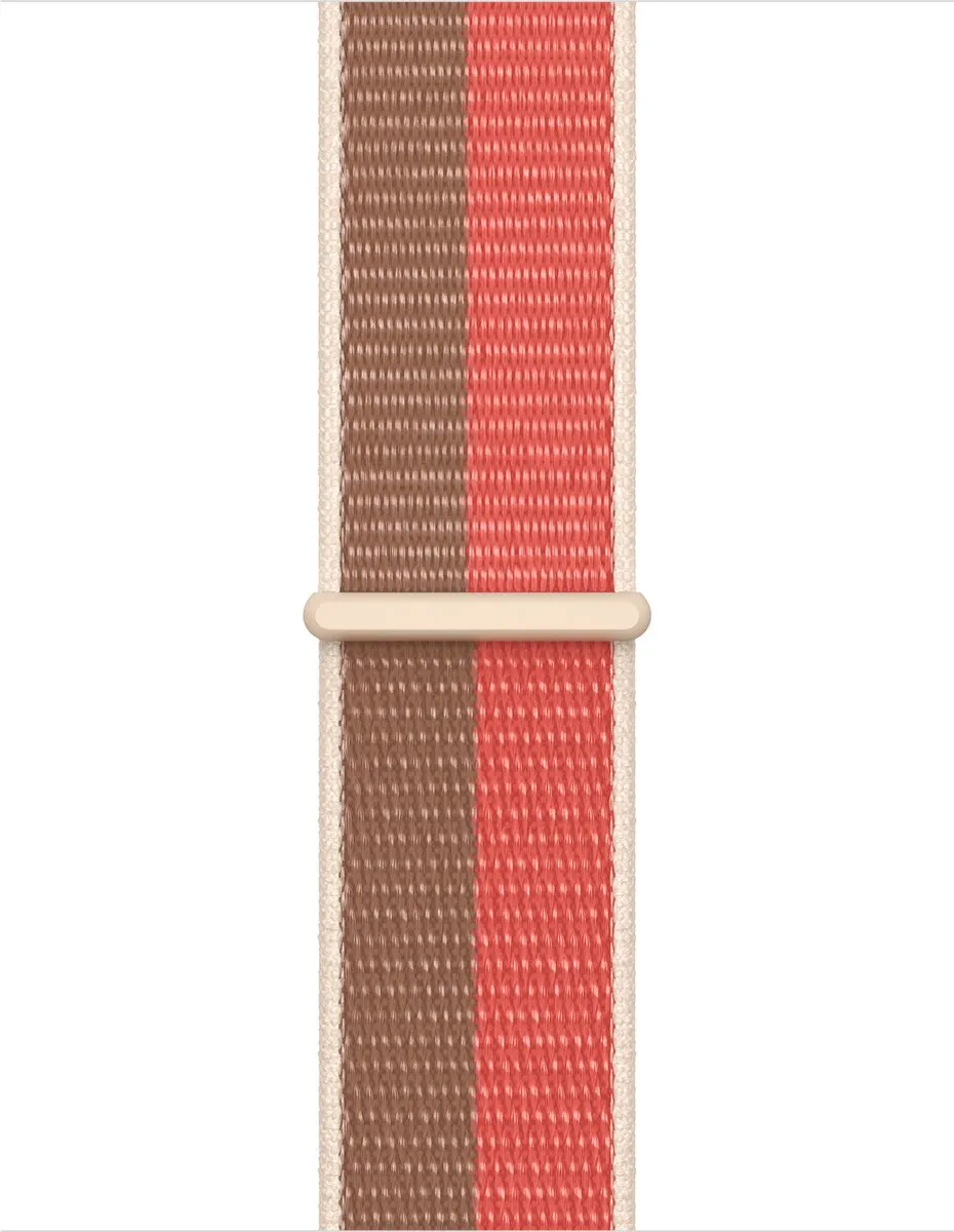 Apple Watch Geweven Sportband 41mm - Pink Pomelo/Tan