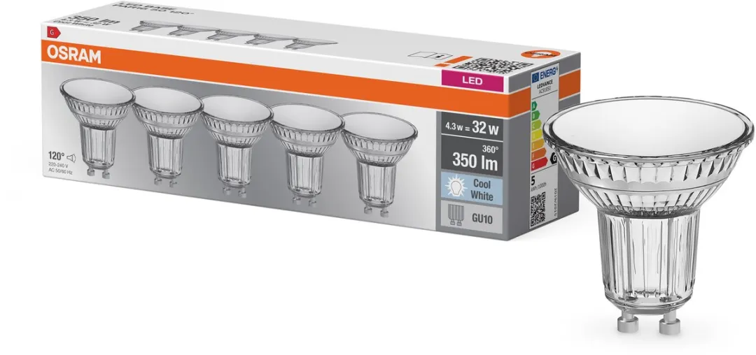 Osram LED Spot GU10 2,6W 230lm Koelwit - 5 Stuks