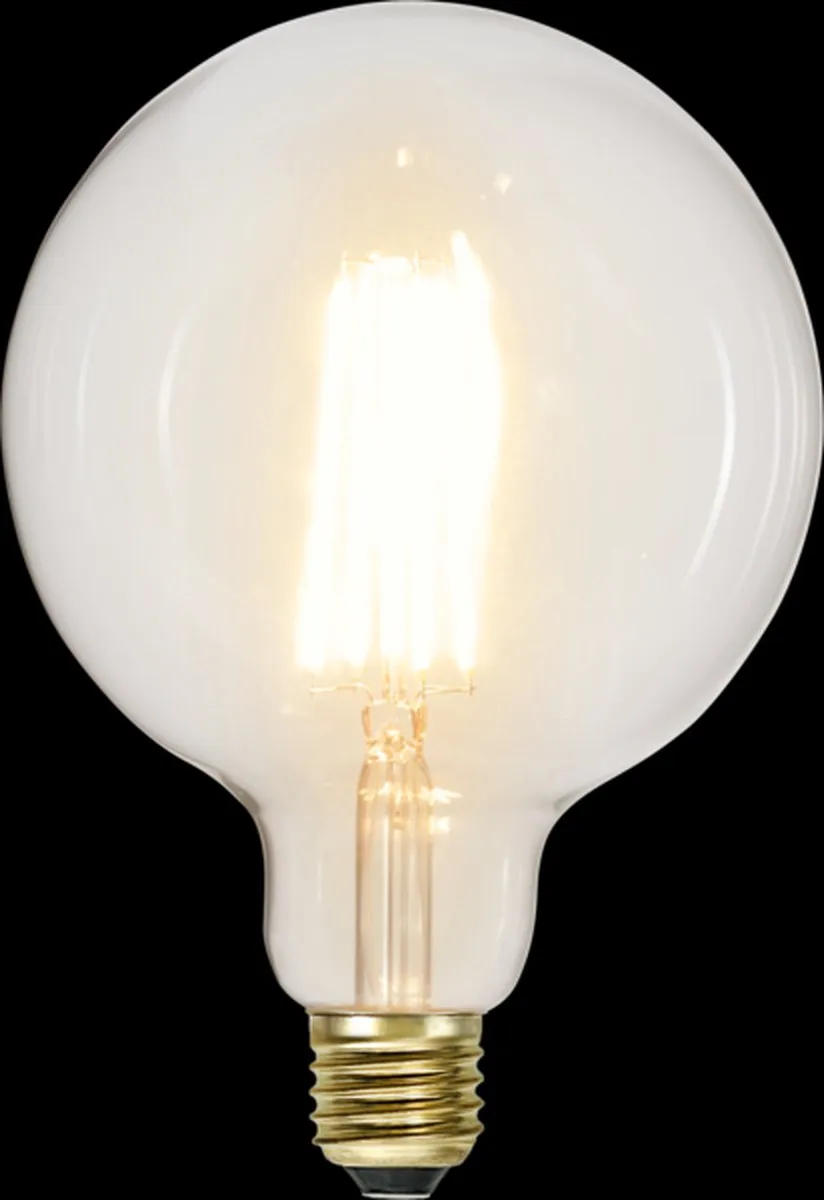 3 standen - G125 Globelamp - E27 - 6.5W - Super Warm Wit <2200K - Filament - Helder