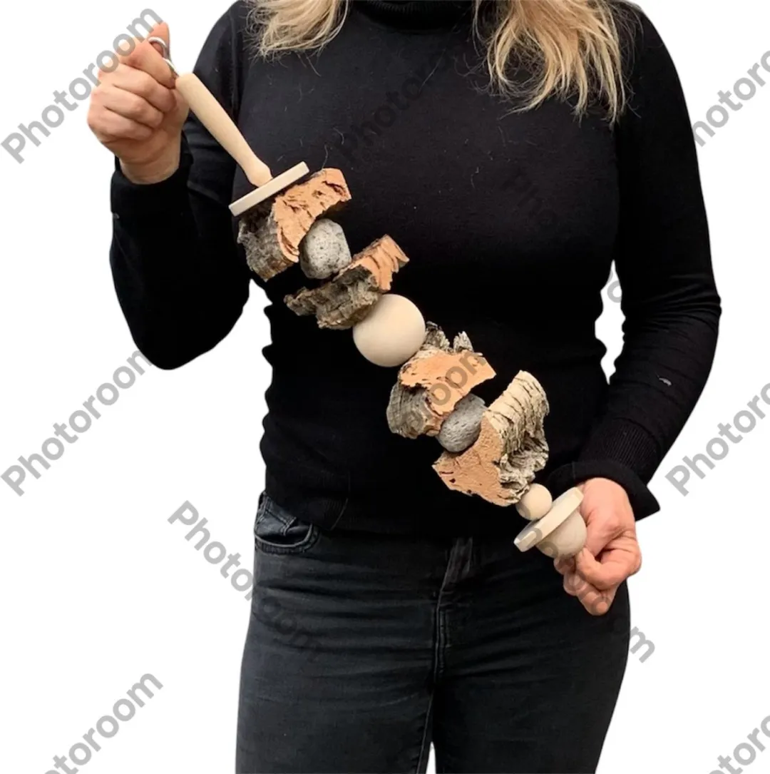 Home en dier -Vogel speelgoed - Papegaaien speelgoed - Oslo Stick van Home en dier - Lava stein