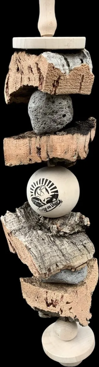 Home en dier -Vogel speelgoed - Papegaaien speelgoed - Oslo Stick van Home en dier - Lava stein