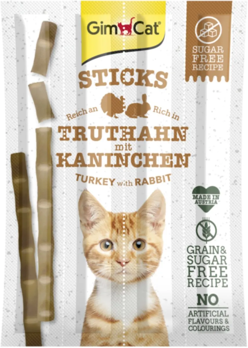 GimCat Sticks Kalkoen & Konijn 20g
