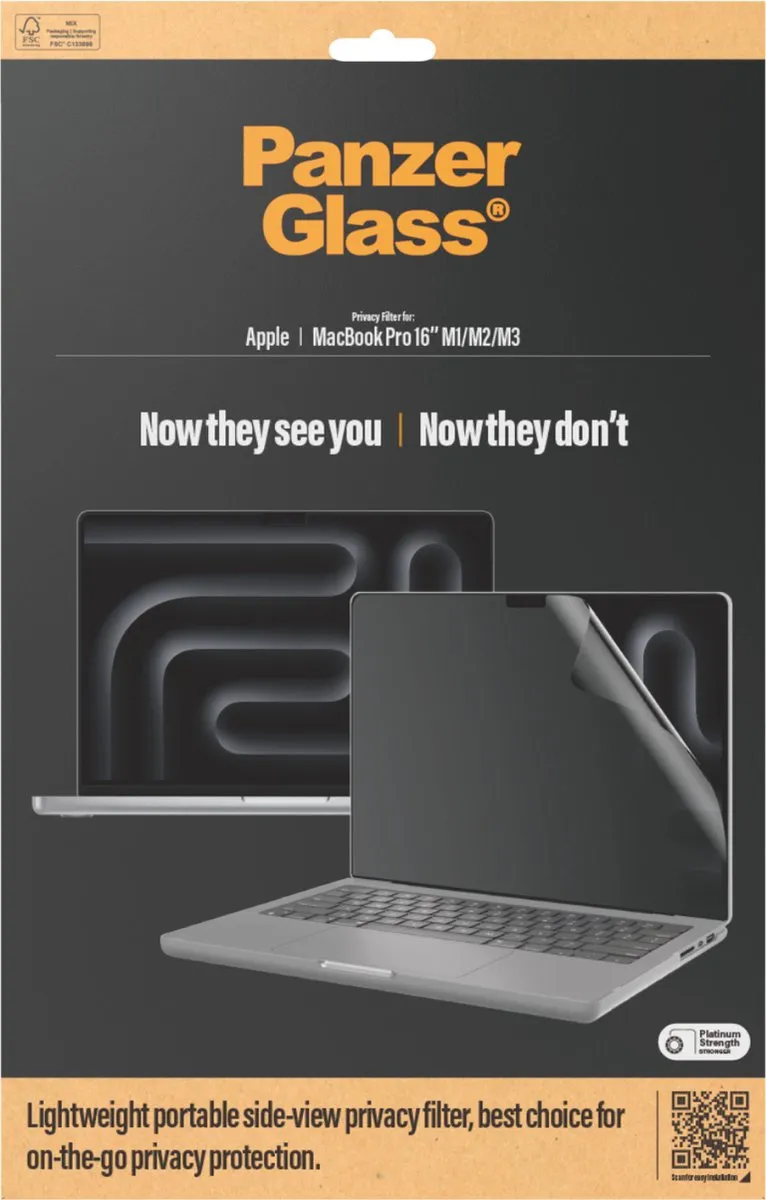 PanzerGlass Privacy Filter Apple 16" - M1/M2/M3/M4 - 1 Stuk
