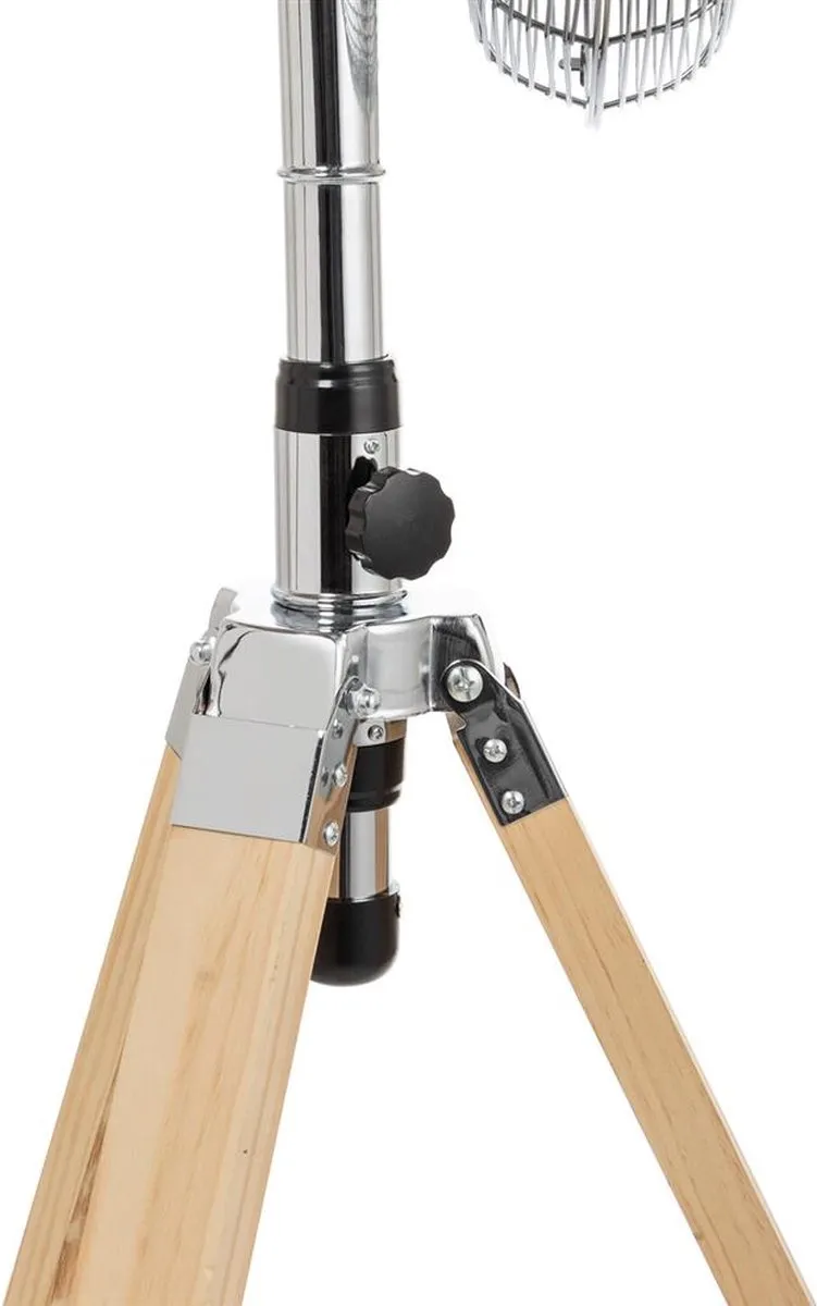 Tristar Ventilator VE-5805 - Statiefventilator met extra groot bereik – 45 centimeter - Hout & RVS