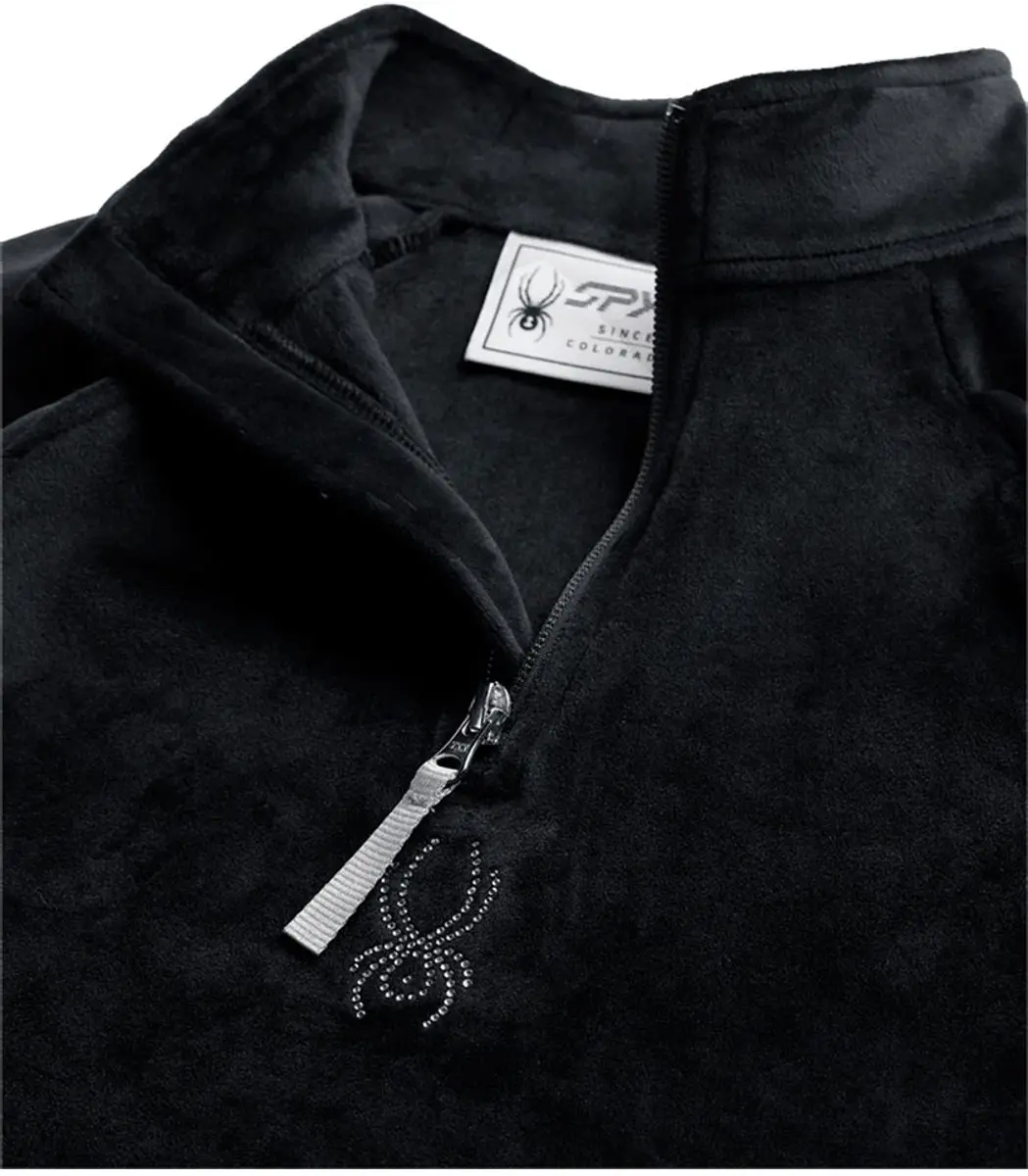 Spyder Meisjes Shimmer Fleece Trui met Halve Rits - Zwart M - afbeelding 3 van 4