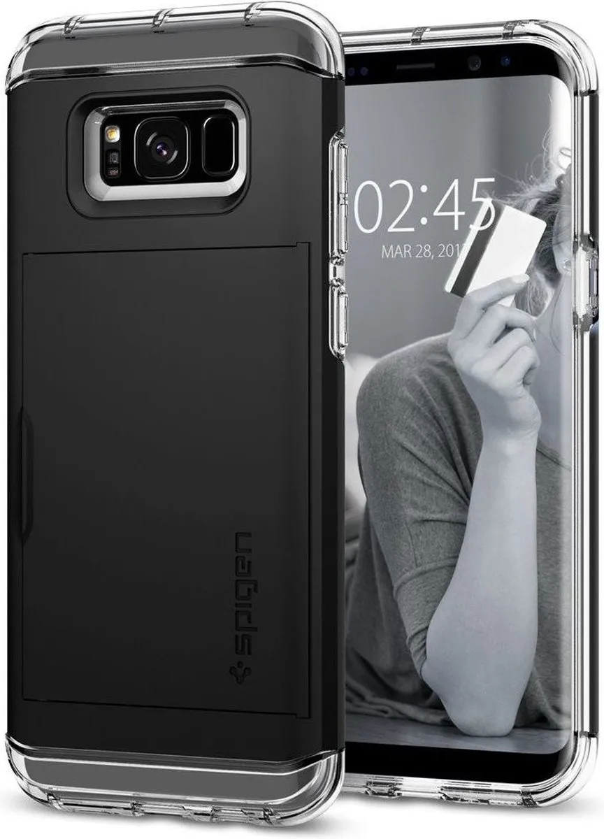 Spigen Crystal Wallet Galaxy S8 - 2 Pasjes - Zwart