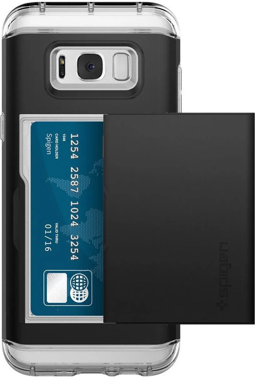 Spigen Crystal Wallet Galaxy S8 - 2 Pasjes - Zwart - afbeelding 6 van 6