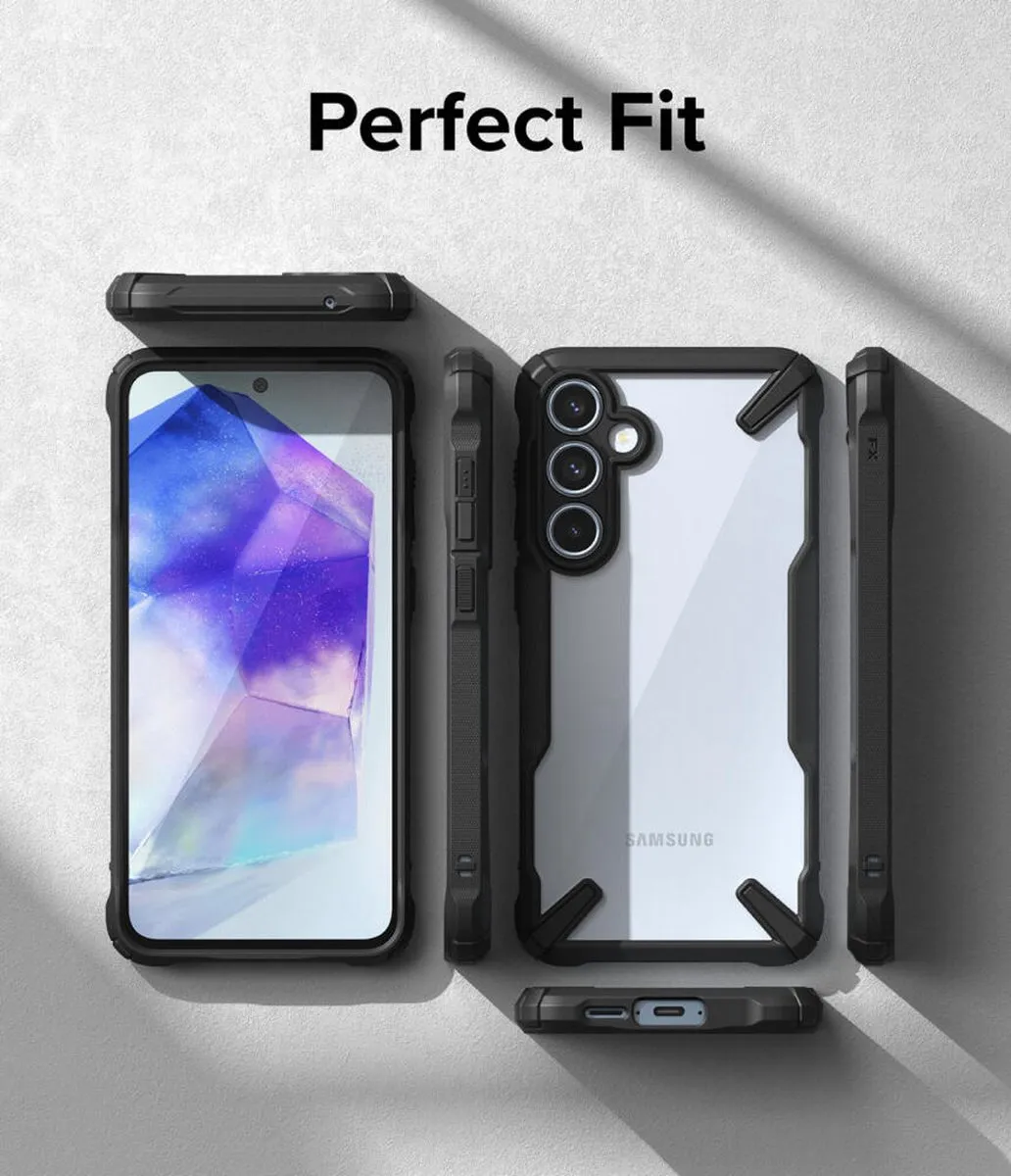 Ringke Fusion X Hoesje Samsung Galaxy A55 - Transparant Zwart