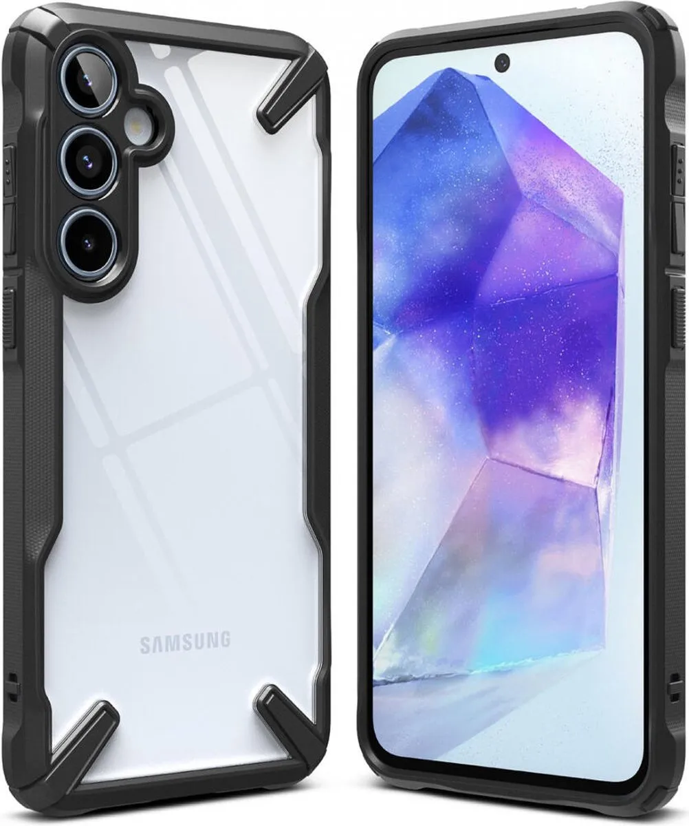 Ringke Fusion X Hoesje Samsung Galaxy A55 - Transparant Zwart