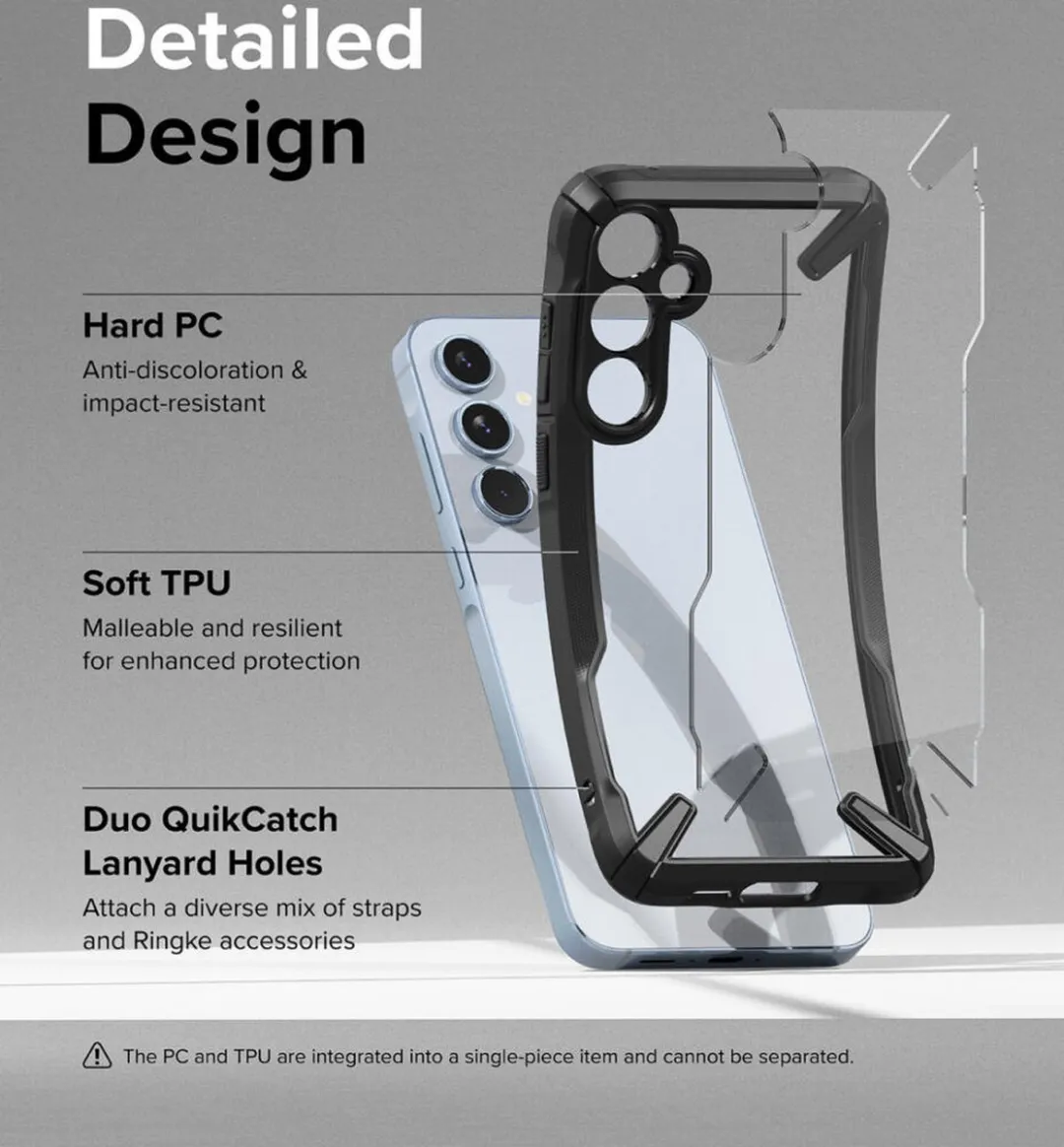 Ringke Fusion X Hoesje Samsung Galaxy A55 - Transparant Zwart - afbeelding 6 van 6