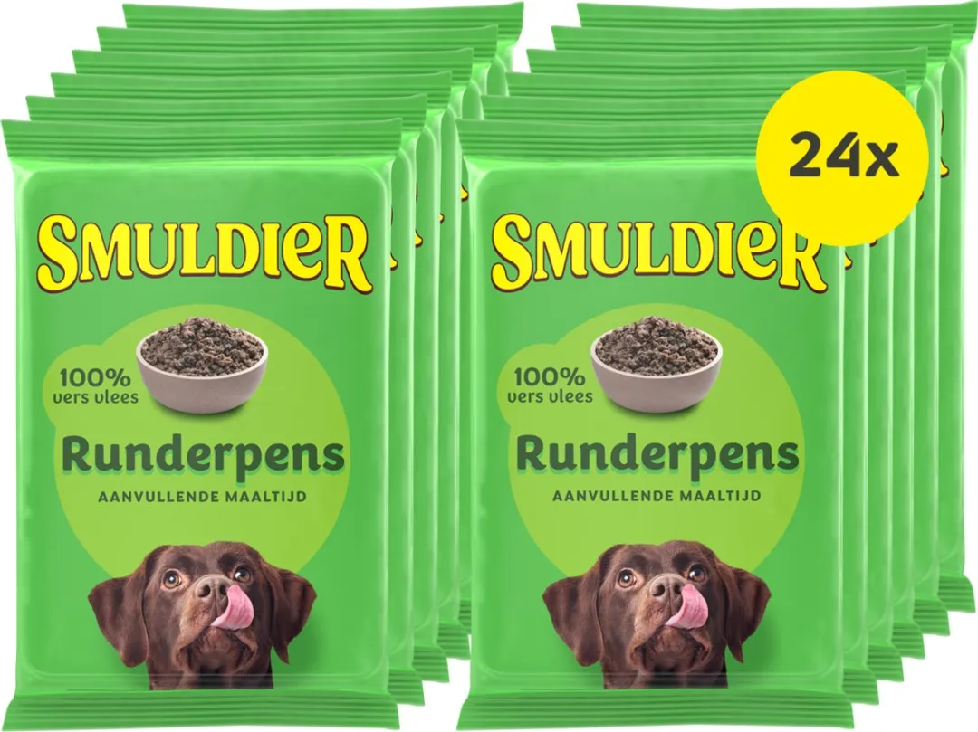 Smuldier Runderpens 400g | 24 st. | aanvullend | diepvries hondenvoer | vers vlees