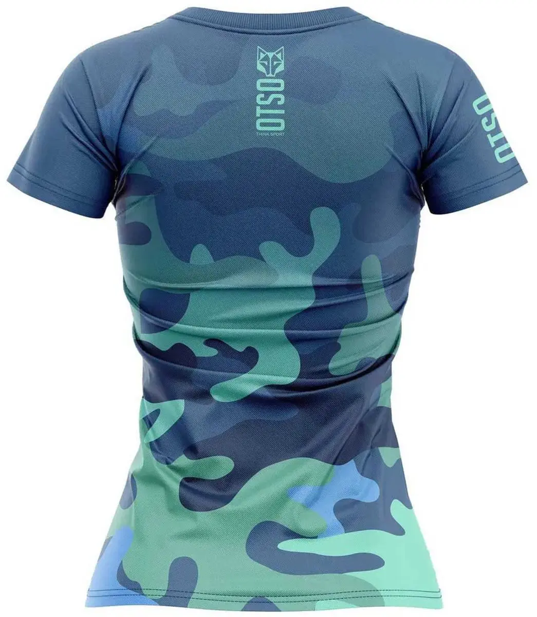 OTSO Vrouwen T-shirt Korte Mouwen - Camo Blue - S - afbeelding 2 van 6